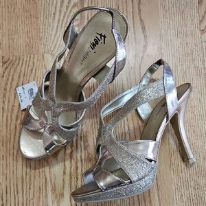 Fioni Night Metallic Strappy Heels